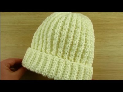 Crochet easy stretchy beanie. tutorial for adult size hat