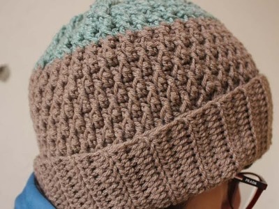 Crochet Men's Hat. Crochet Easy Alpine Stitched Hat for Gents