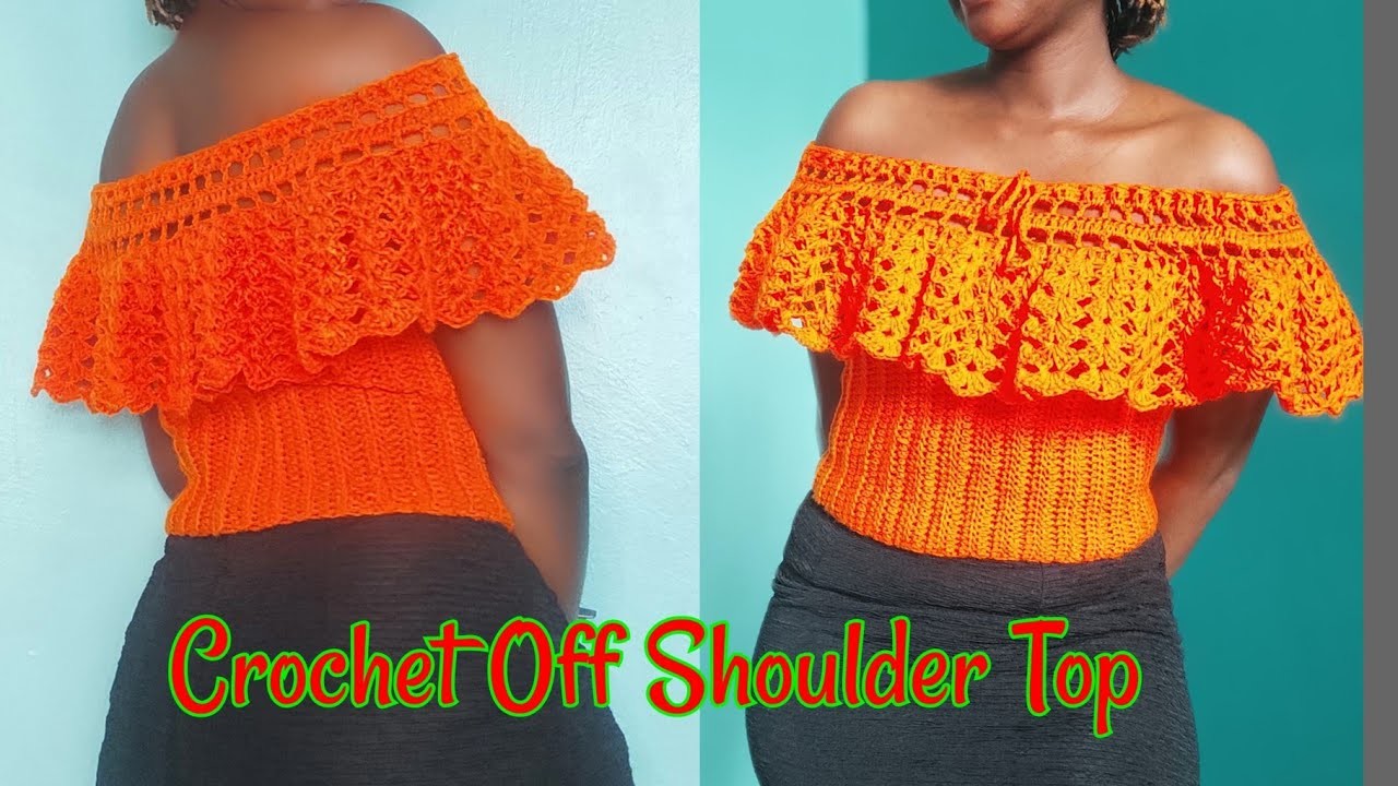 Crochet Ribbed Off Shoulder Top for Beginners