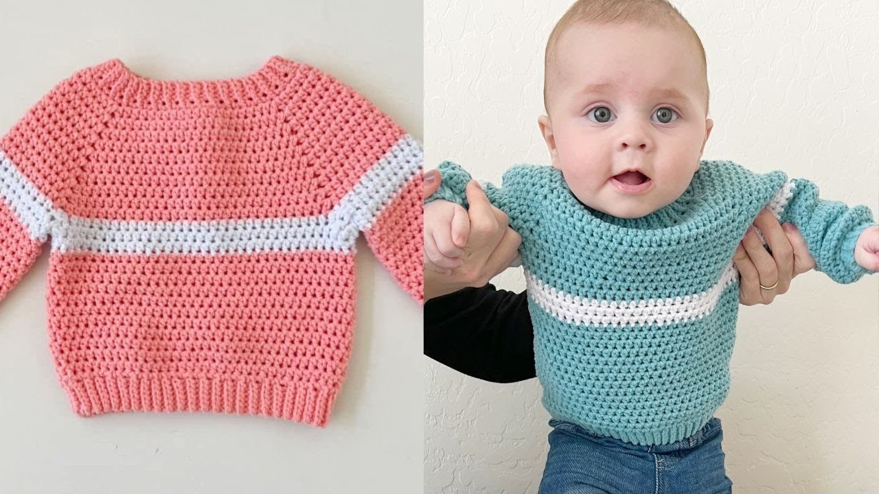 Crochet Simple Stripe Pullover Sweater