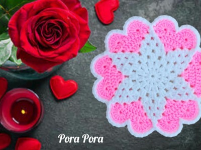 Crochet Valentine Doily I Crochet Heart Dishcloth I Crochet Valentine Gifts