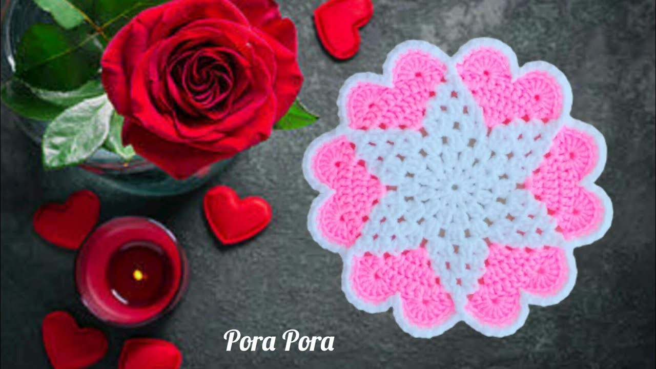 Crochet Valentine Doily I Crochet Heart Dishcloth I Crochet Valentine Gifts