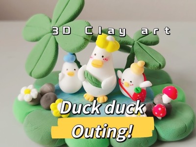Cute Ducking Clay |Duck Family Outing |Polymer Clay Idea |Miniature Scene
