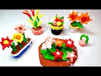 DIY HOW to make polymer clay miniature flowers.