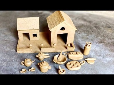 DIY how to make polymer clay miniature house,kitchen set,washroom set,handpump|@mixingclay
