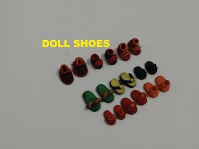 Diy how to make polymer clay miniature Doll Shoes | Footwear