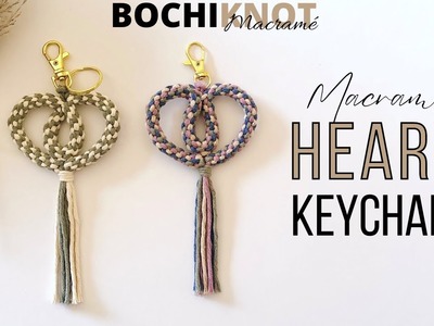 DIY Macrame Heart Keychain Tutorial: Easy Crown Knot Pattern for Valentine's Day