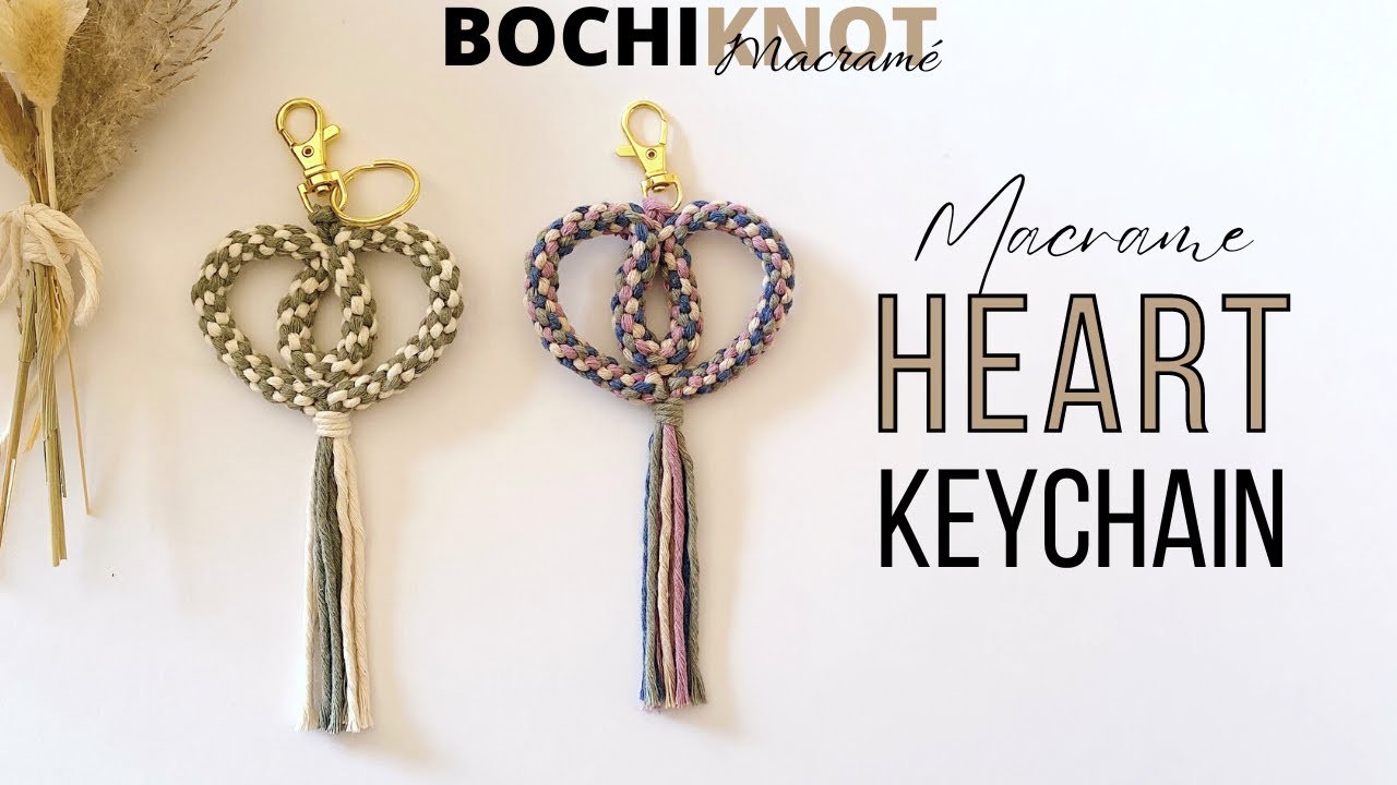 DIY Macrame Heart Keychain Tutorial: Easy Crown Knot Pattern for Valentine's Day