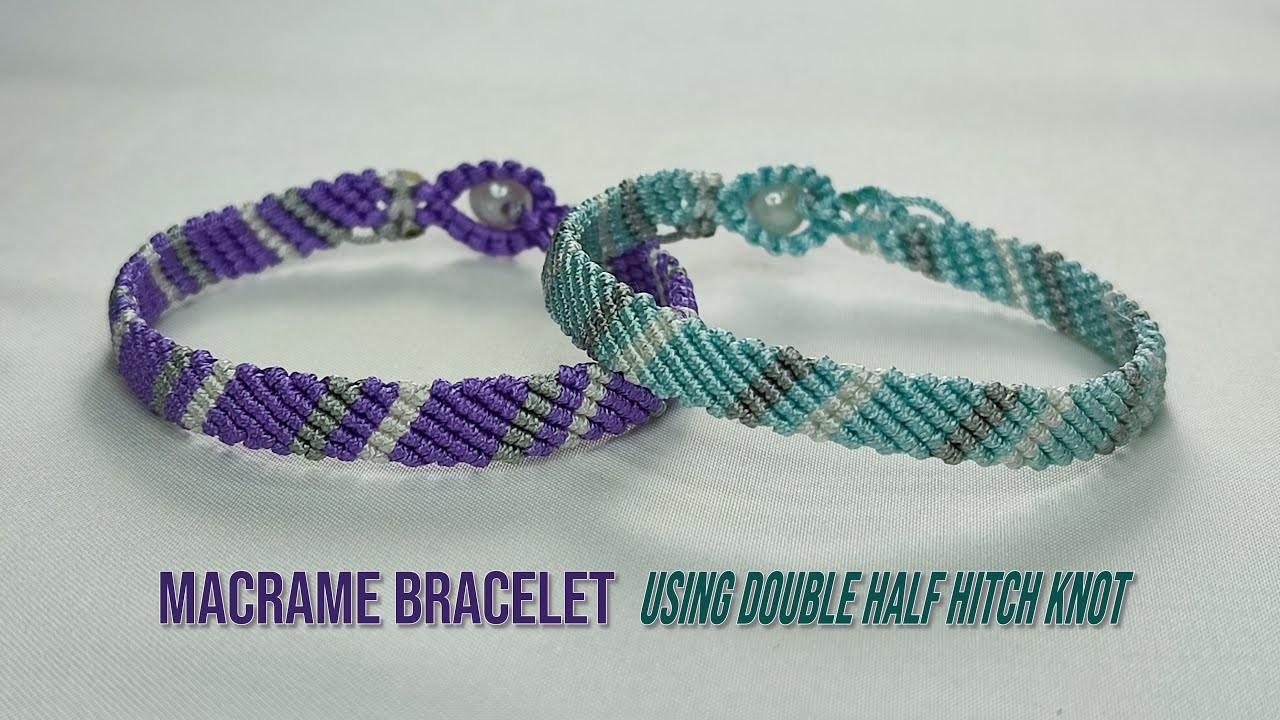 DIY Simple Stripe Macrame Bracelet | Macrame Bracelet Tutorial
