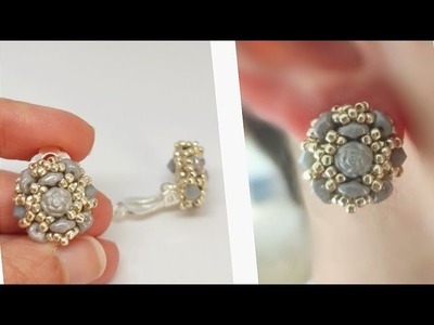 DIY-Video Tutorial Orecchini Clip "Rosetta" #superduo #bicono #rocailles #cabochon #beads #earrings