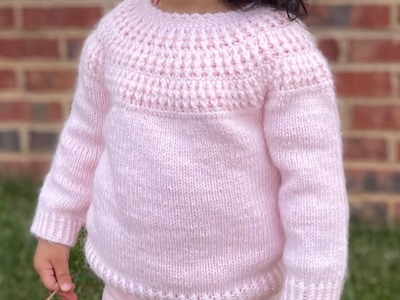 EASY Baby Jumper Sweater for boys and girls KNIT AND CROCHET PATTERN VARIOUS SIZES Julia Sweater