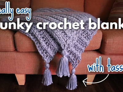 EASY Chunky Crochet Throw Blanket Pattern (for Beginners!)