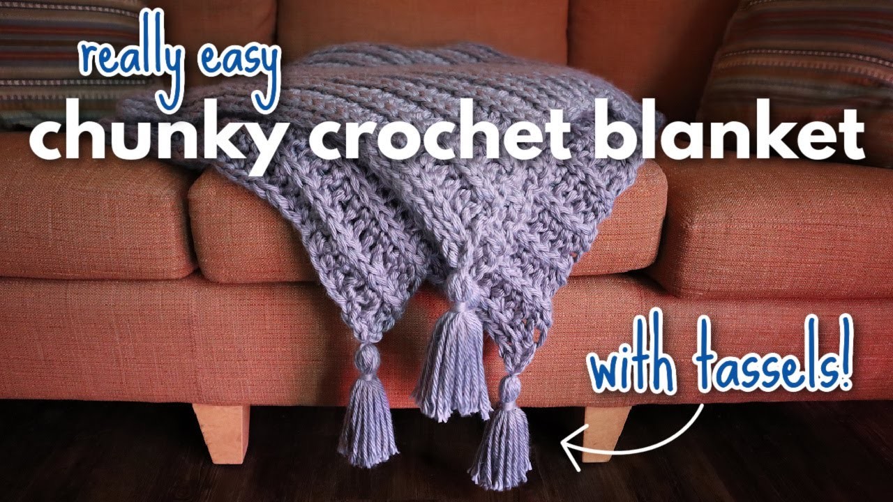 EASY Chunky Crochet Throw Blanket Pattern (for Beginners!)
