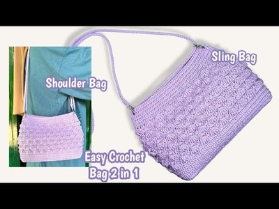 Easy Crochet Bag Tutorial For Beginner | Tutorial Tas Rajut Termudah untuk Pemula (SUBTITLE)