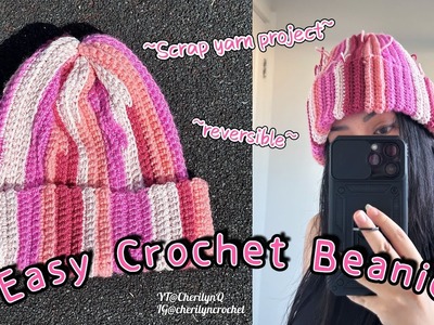 Easy Crochet Beanie Using Scrap Yarn Beginner Tutorial