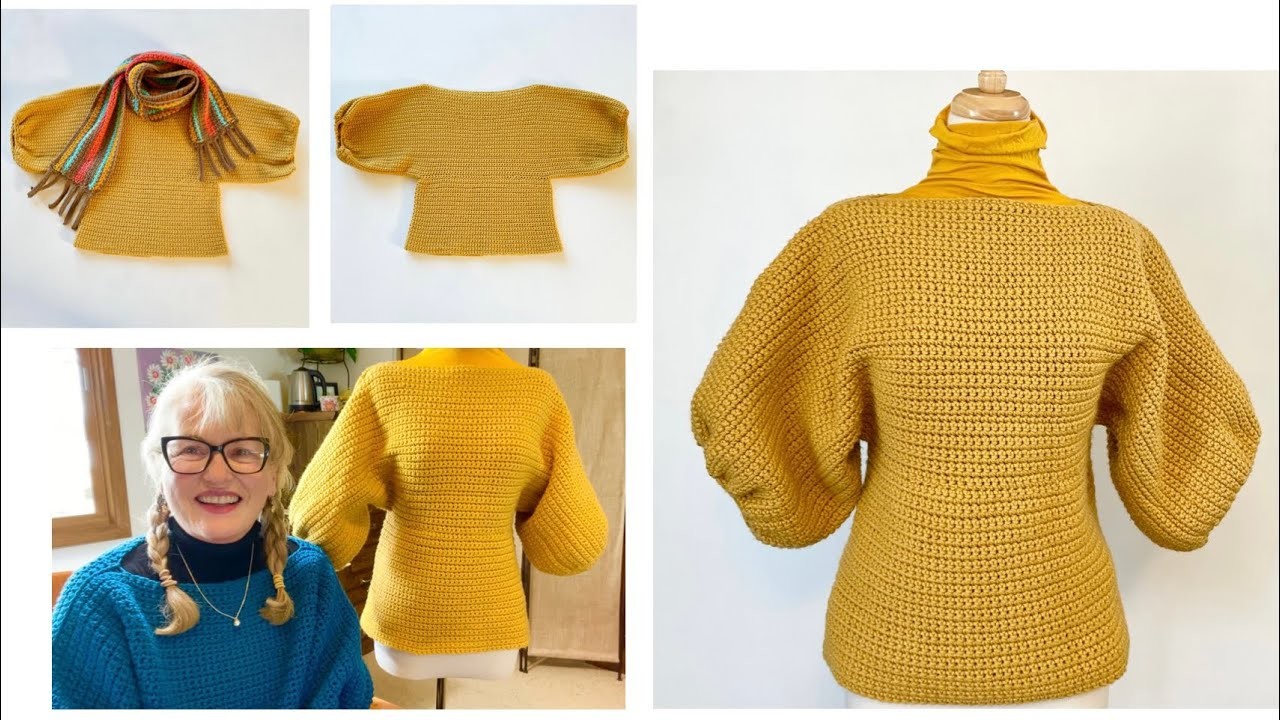 Easy Crochet Bubble Sleeve Three Panel Sweater!  Full Tutorial! @DaisyFarmCrafts