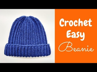 Easy Crochet Chunky Knit Look Beanie - Crochet Ribbed Hat Beginner Tutorial
