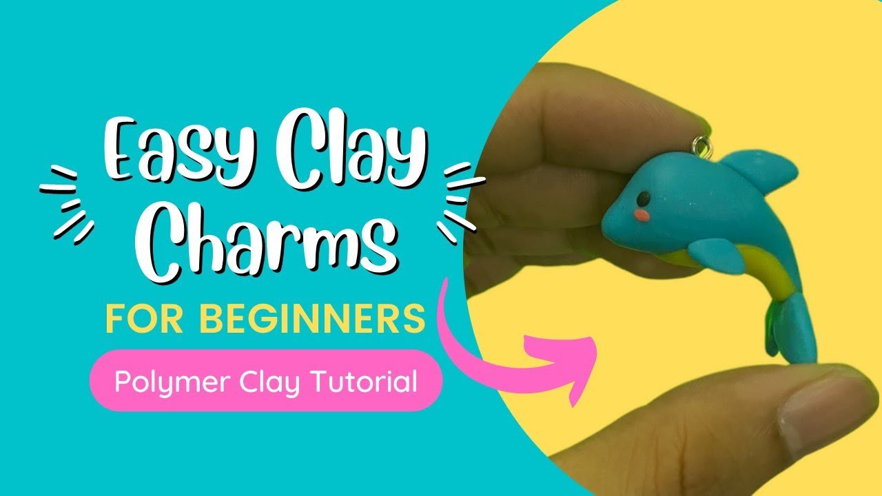 Easy Polymer Clay Idea For Beginners - Kawaii Dolphin Clay Charms