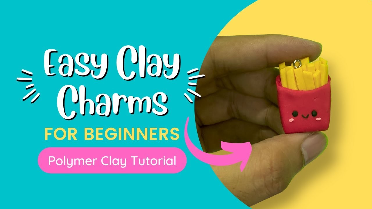 Easy Polymer Clay Ideas For Beginners - Kawaii Fries Clay Charm