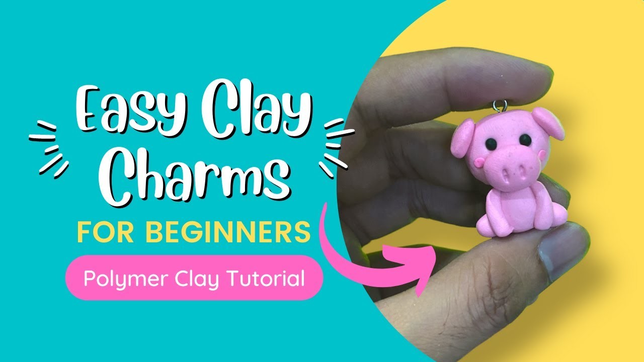 Easy Polymer Clay Ideas For Beginners - Kawaii Pig Clay Charms