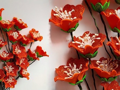 Flower making | easy crafts | foam flower | diy tutorials | foamiran
