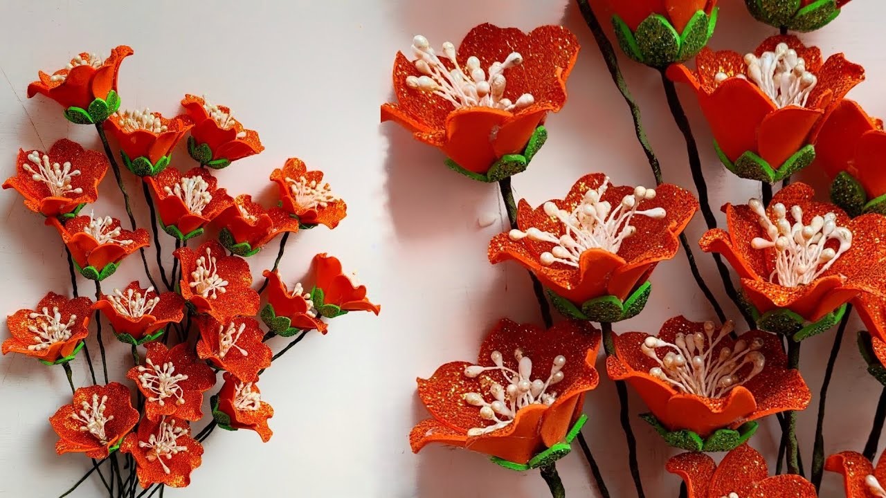 Flower making | easy crafts | foam flower | diy tutorials | foamiran