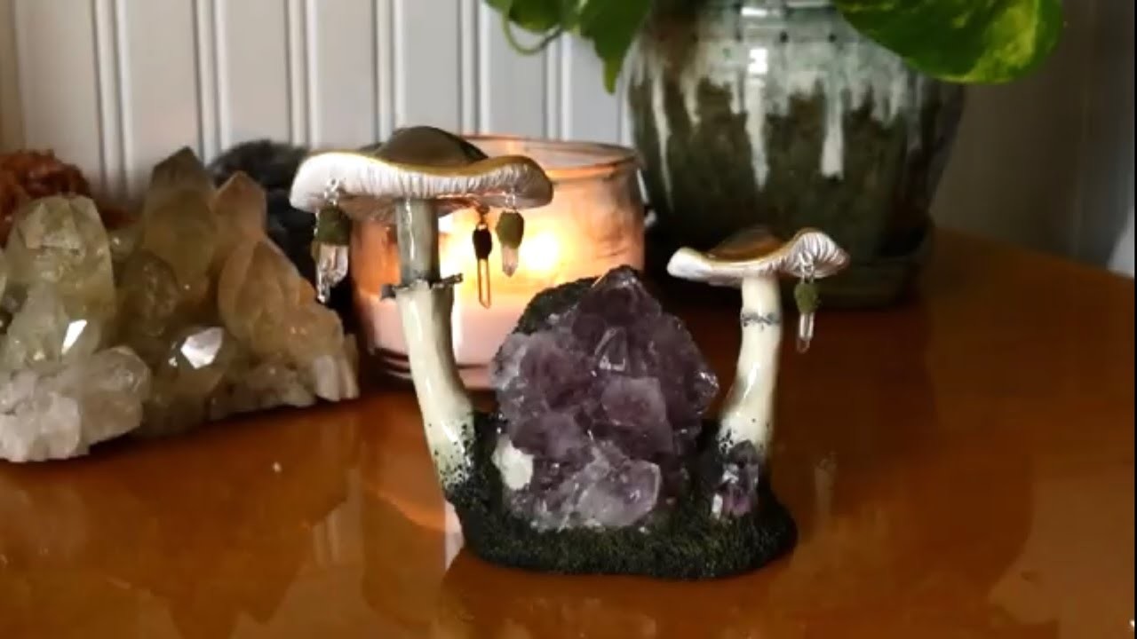For you Crystal and Mushroom Lovers | Polymer Clay Sculpture DIY