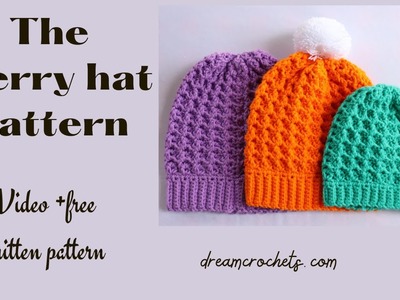 How to Crochet an Easy Textured Beanie | Crochet Berry Hat.