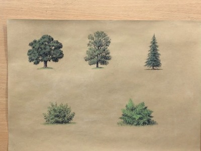 How to Draw Trees and Bushes - Landscape in Colored Pencil