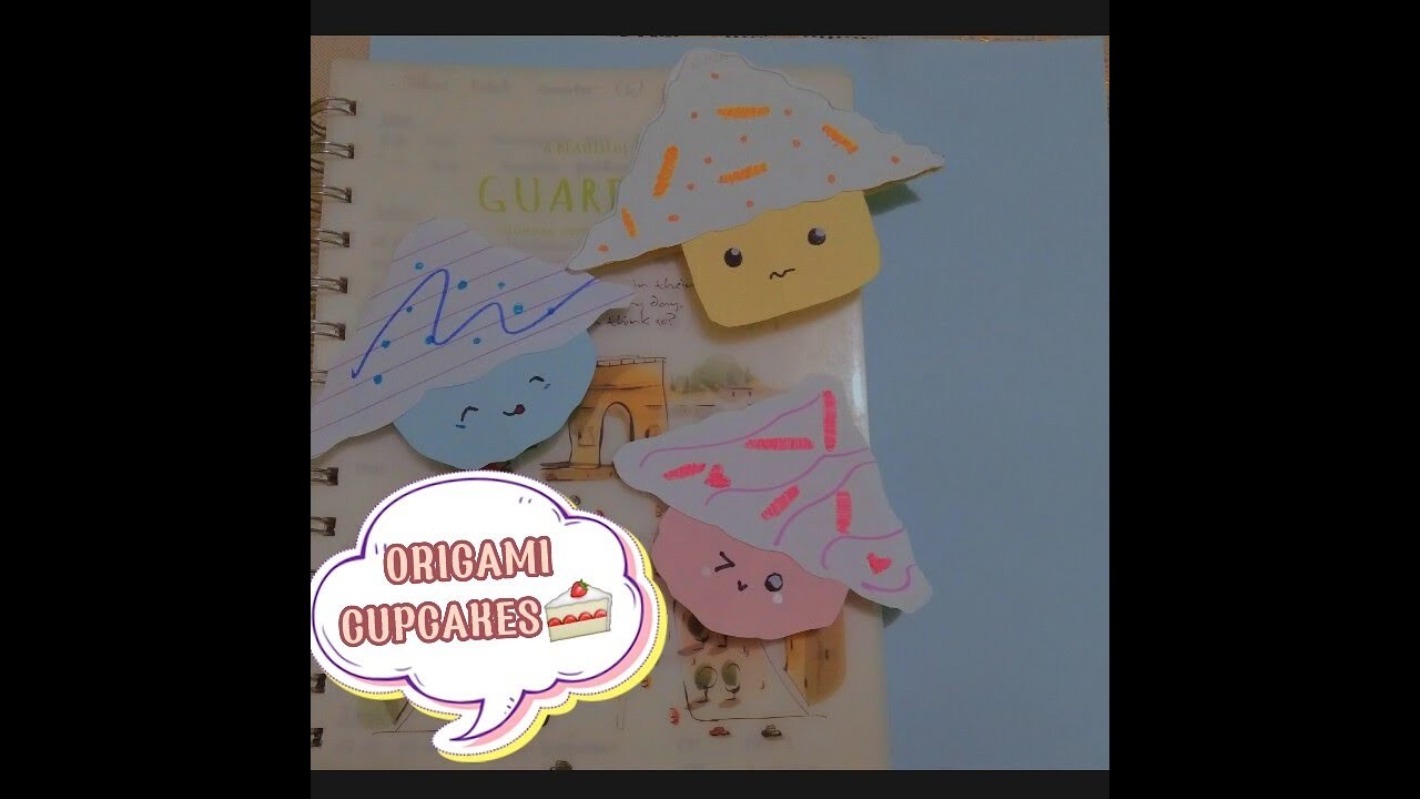 How to make a bookmark from origami | DIY bookmarks cupcake | Origami cupcake cute