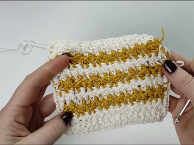How to Make a Crocheted Dishcloth - Step by Step Tutorial. 