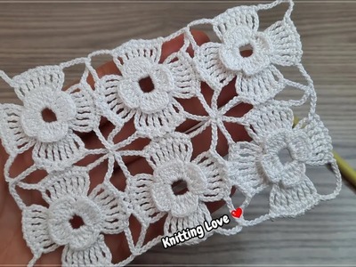 How to make AMAZING ???? very easy crochet flower motif Knitting pattern Çok Kolay Tığ işi örgü Model