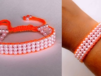 How to make Beads bracelet || simple and easy bracelet || woolen bracelet