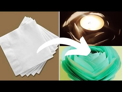 How to make beautiful rose from tissue paper | Diy paper rose candle holder #diy #youtube