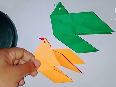 How to make origami bird with colouring paper | DIY origami bird