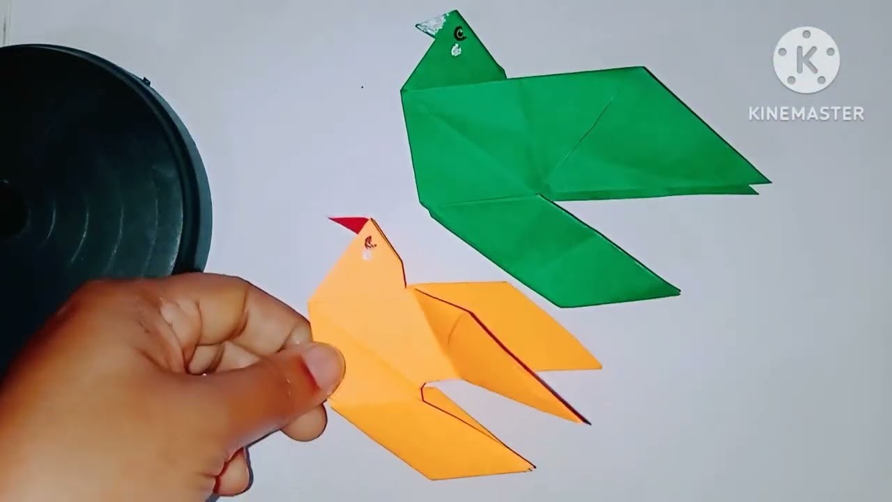 How to make origami bird with colouring paper | DIY origami bird