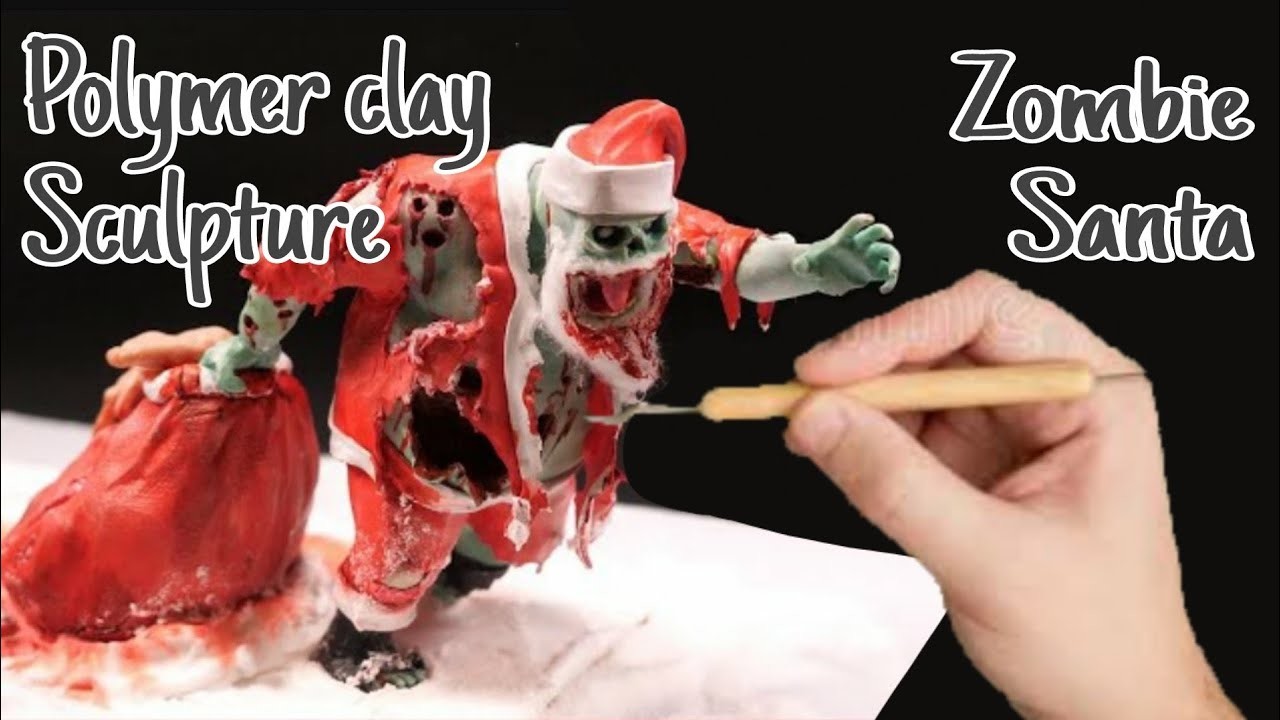 I made a Santa Clause, Who is a Zombie! [using Polymer Clay] [@clayconnections]