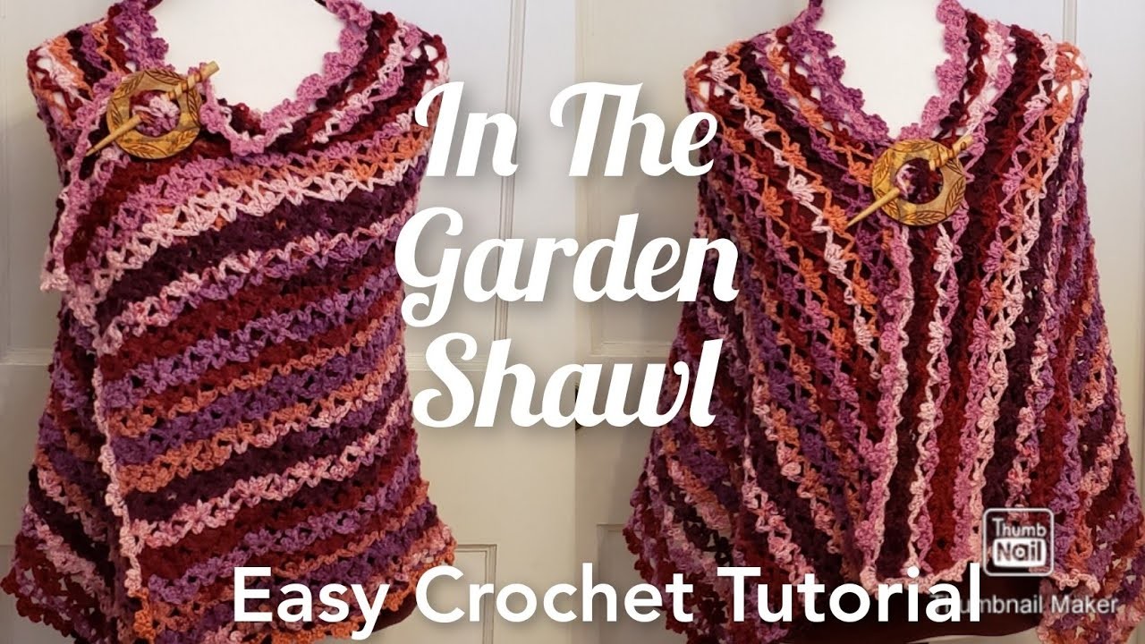 'In The Garden Shawl' Easy Crochet Rectangular Shawl. Wrap | Crochet Tutorial. Trefoil Stitch