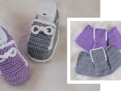 حذاء كروشيه ولادي.بناتي بقطعه واحده easy crochet slippers