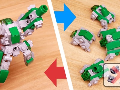 LEGO brick robot transformers tutorial - Turtle combiners transformer mech - Turtle Q
