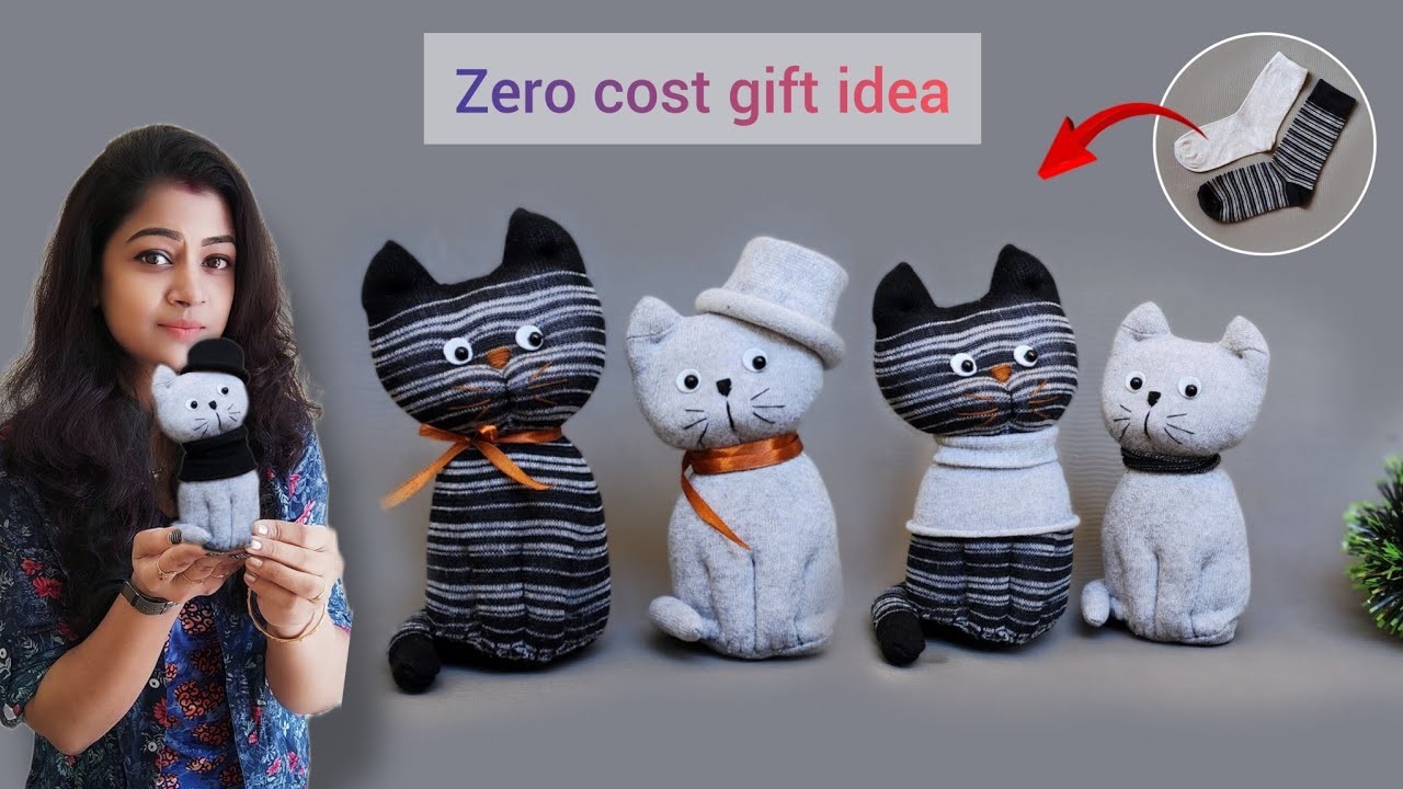 Made from socks????gift ideas | Sock kittens diy Craft ideas | Birthday gifts
