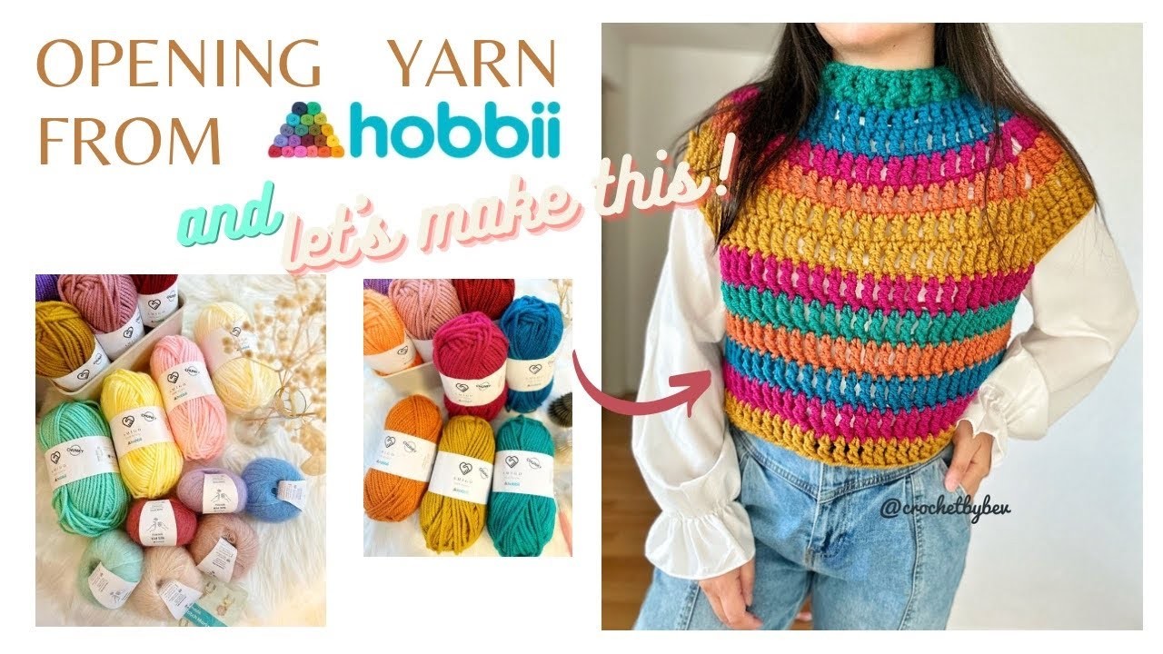 OPENING YARN FROM HOBBII | TOP-DOWN SWEATER.TOP AND WIP