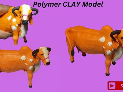 Sculpting Brazil Gir Cow with Polymer Clay.Brazil Gir Cow.CLAY Cow.CLAY Animal