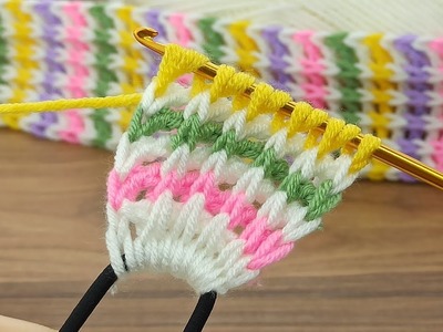 *Tunisian hair band* ???????? very easy colorful Tunisian crochet hair band on rubber #crochet #knitting