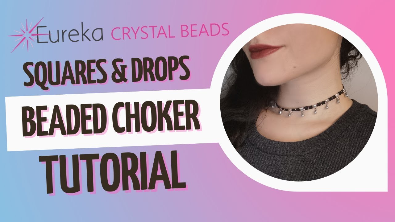 Using Miyuki Tila Beads & Cymbal Findings to make the chic Squares & Drops Choker necklace tutorial!