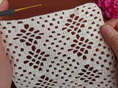 Very Beautiful Crochet Filet Etol Shawl and Cover Model Tığ işi örgü modeli