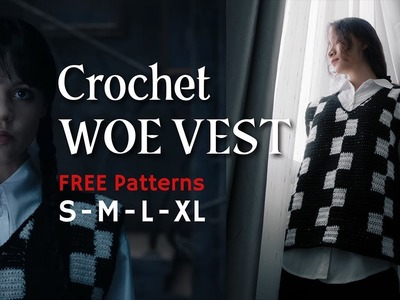 Wednesday Vest In-depth Crochet Tutorial - FREE Pattern S M L XL