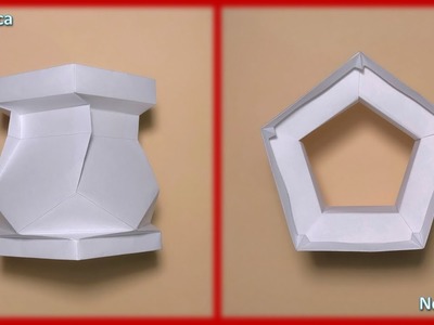 2 - Paper Folding Tower. Side Fold: Single Level of Flat Pentagonal Faces