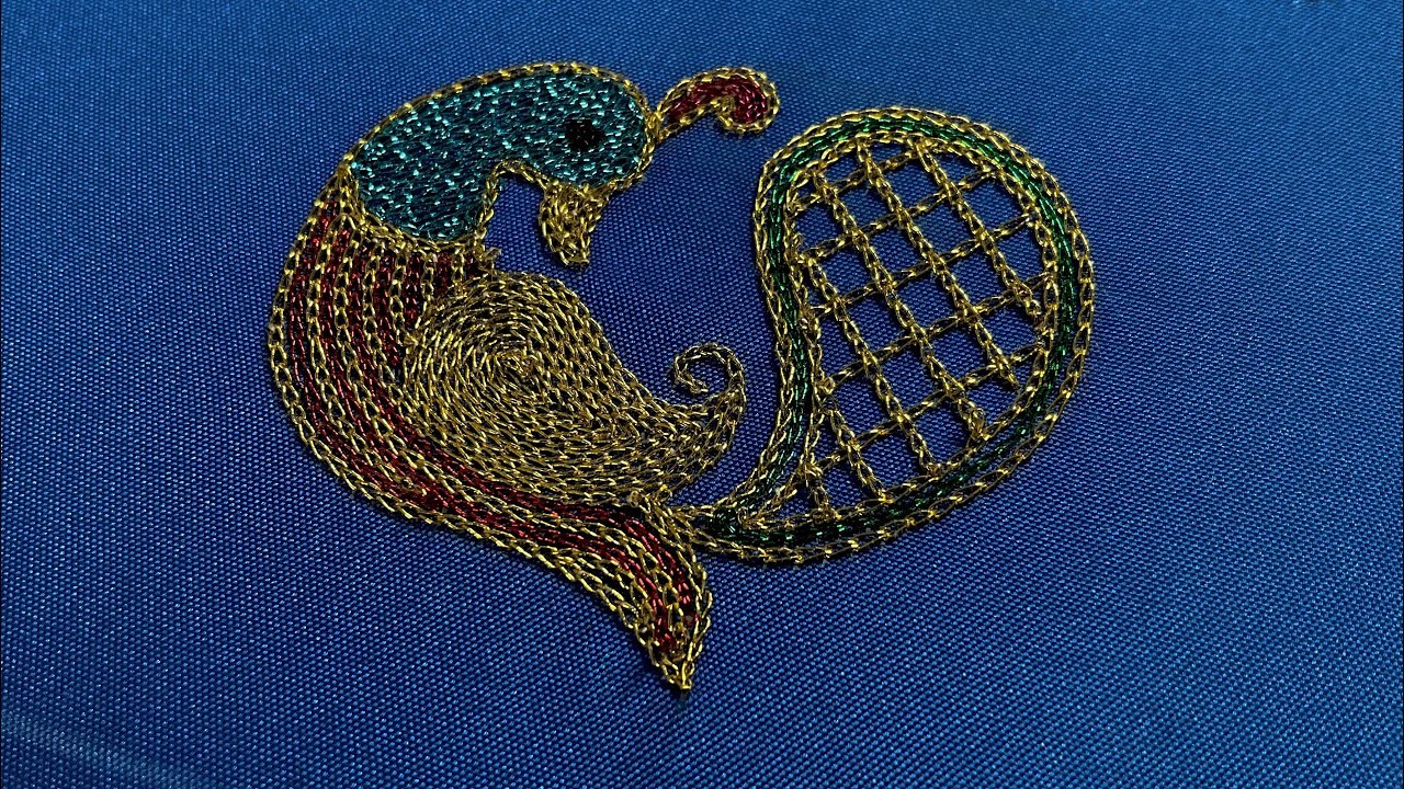 Aari embroidery free tutorials. #4. Filling motifs with chain stitches