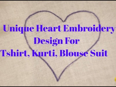 Basic Stitch Tutorials !!! | Heart Shape Embroidery | Beautiful Heart ❤️ Embroidery Design Tutorial